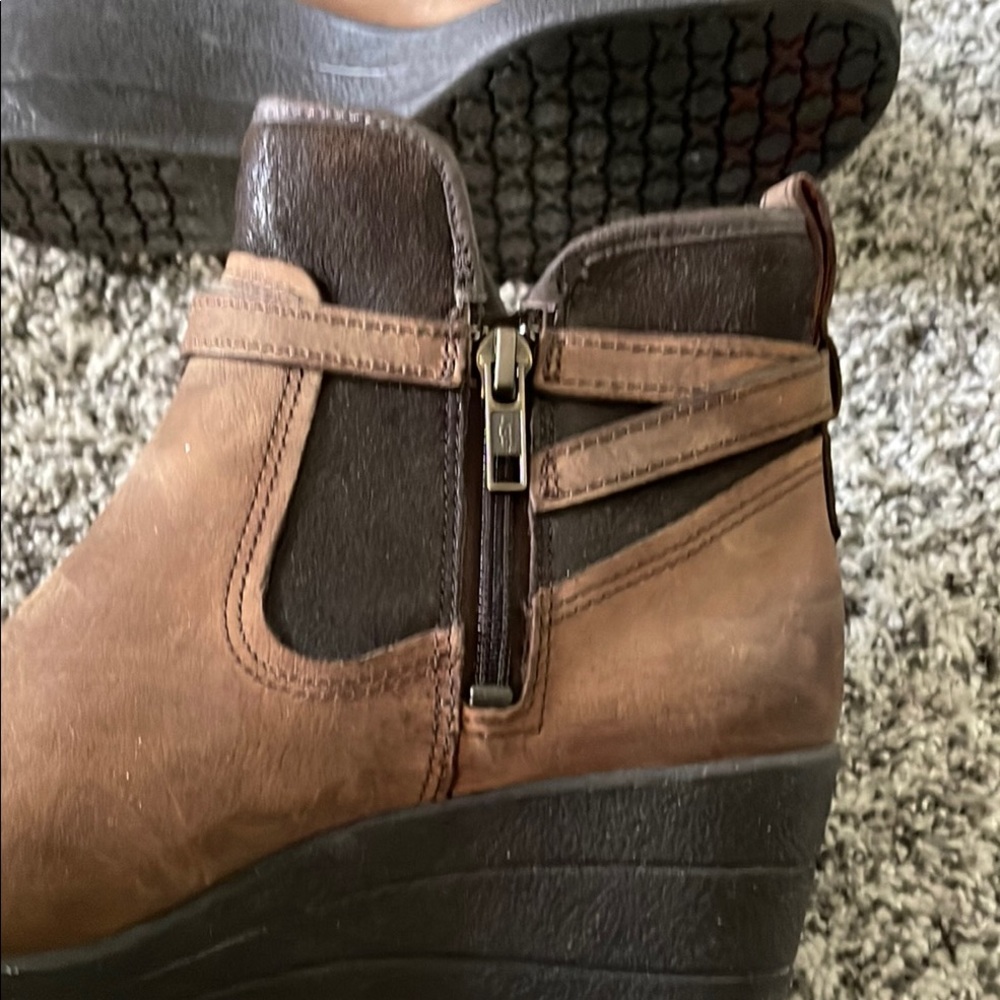 UGG Brown Ankle Booties with Wedge Heel - Picture 6 of 9